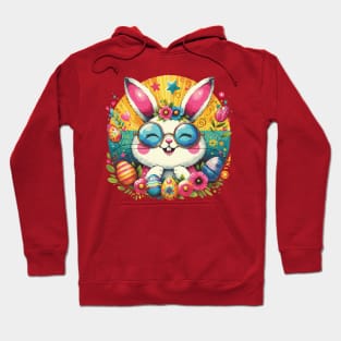 Happy Easter Groovy Retro Bunny Hoodie